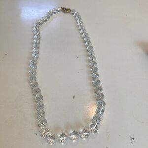 Vintage Ciner Crystal cut bead necklace with gold clasp